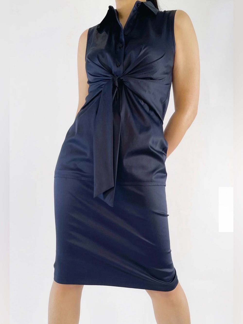 Periphery Tie Front Cotton Dress